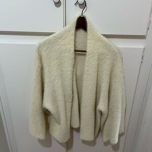 Anthropologie “Sleeping on Snow” Cream Fuzzy Cardigan